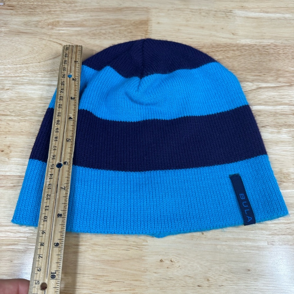 Mens Bula Light & Dark and Blue Striped Beanie Cap One Size Canadian Made